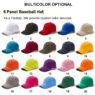 six pane embroidered cotton baseball cap 5