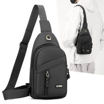 sleek breathable antibacterial nylon crossbody bag for men