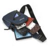 sleek mens solid color pu leather crossbody sling bag 2