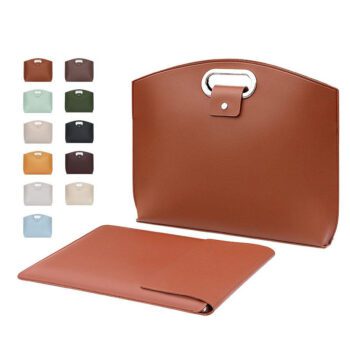 sleek minimalist waterproof pu leather laptop tote bag