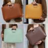 sleek minimalist waterproof pu leather laptop tote bag 5