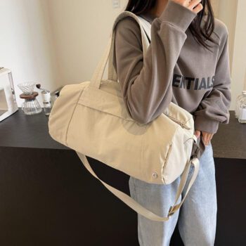 sleek solid color urban canvas gym duffel bag 1