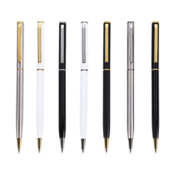 slim stainless steel ballpoint pen