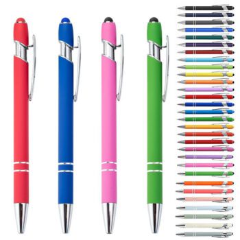 soft touch rubberized metal ballpoint pen