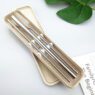 stainless steel straw set with eco friendly wheat straw case 1