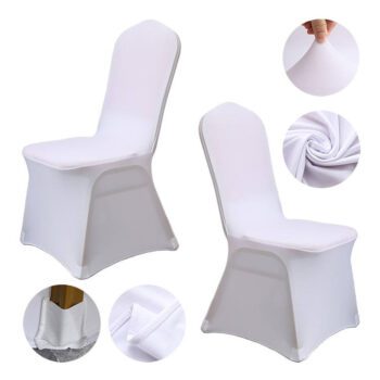 stretch polyester spandex white chair covers