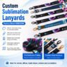 sublimation lanyard with gold silver black hardware 2