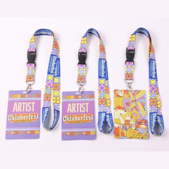 sublimation neck lanyard with breakaway safety card holder