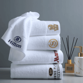 sunzoom custom logo hotel hand towels