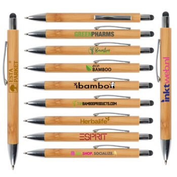 sustainable bamboo stylus ballpoint pen