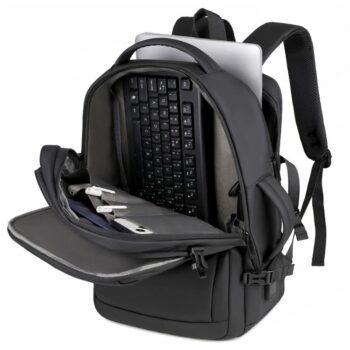 synthetic leather large capacity multi functional laptop backpack bag 1