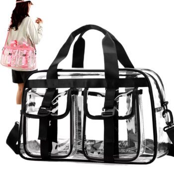 transparent clear waterproof pvc woman travel bag 1