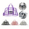 transparent pvc duffel bag with zipper pocket