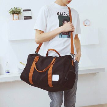 unisex overnight weekender travel tote with shoe compartment 5