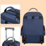 waterproof business travel laptop trolley backpack 5