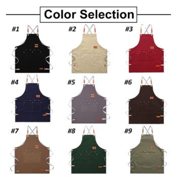 waterproof canvas apron with multi pocket 1