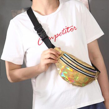 waterproof fashion pu zipper waist bag 1
