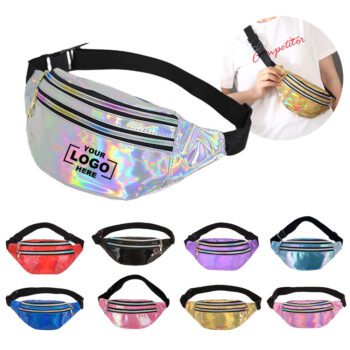 waterproof fashion pu zipper waist bag