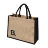 wholesale black burlap jute tote bag 1