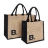 wholesale black burlap jute tote bag