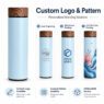 wood grain lid insulated stainless steel thermos flask 4