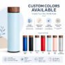 wood grain lid insulated stainless steel thermos flask 5