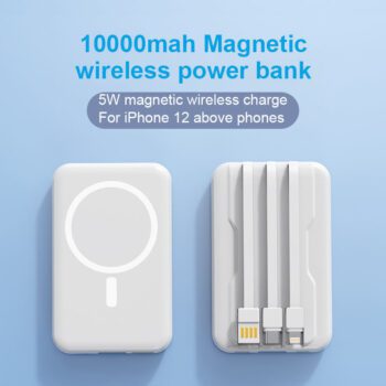 10000mah fast charging wireless power bank with built in cables 1