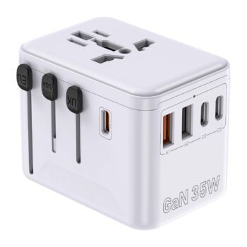 35w gan portable universal travel power strip adapter