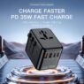 35w gan portable universal travel power strip adapter 5