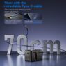 70w pd gan universal travel adapter with retractable type c cable 1