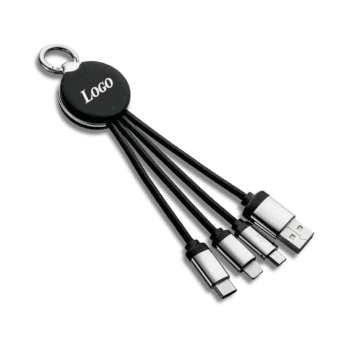 custom light up logo 3 in 1 keyring charging cable 1