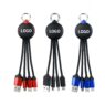 custom light up logo 3 in 1 keyring charging cable