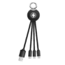 custom light up logo 3 in 1 keyring charging cable