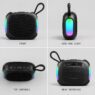 custom retro fabric wireless speaker with rgb lighting 1