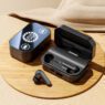 m154 wireless earbuds with large screen digital display