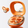 m160 leather texture ear clip wireless earbuds with makeup mirror 10