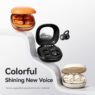 m160 leather texture ear clip wireless earbuds with makeup mirror 3