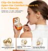m161 ear clip open ear wireless earbuds with makeup mirror led light 1