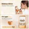 m161 ear clip open ear wireless earbuds with makeup mirror led light 2