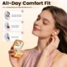 m161 ear clip open ear wireless earbuds with makeup mirror led light 4