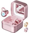 m161 ear clip open ear wireless earbuds with makeup mirror led light 6