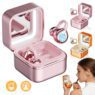m161 ear clip open ear wireless earbuds with makeup mirror led light