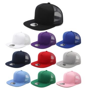 5 panel flat brim snapback trucker hat for brand merchandise
