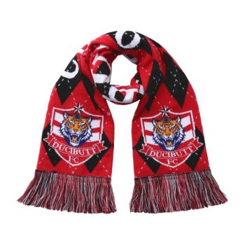 custom acrylic jacquard fan scarf for sports team merchandise