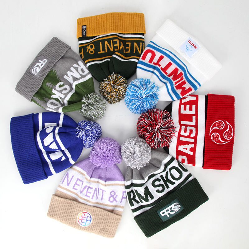 custom golf bobble beanie hat for corporate winter swag custom golf bobble beanie hat for corporate winter swag