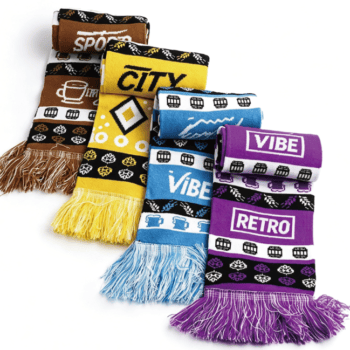 custom jacquard acrylic knit scarf for football clubs 1