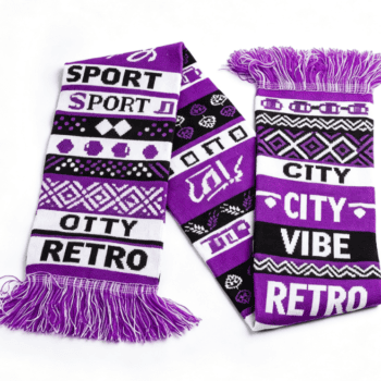 custom jacquard acrylic knit scarf for football clubs