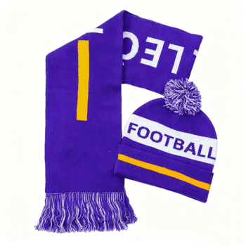 custom jacquard pom pom beanie scarf set for corporate winter gifts