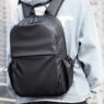 custom logo classic black mens oxford laptop backpack 6