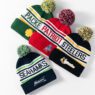 custom logo embroidered jacquard acrylic knit beanie